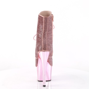 Rosa strass stivaletti pleaser con plateau e tacco 18 cm ADORE-1020CHRS