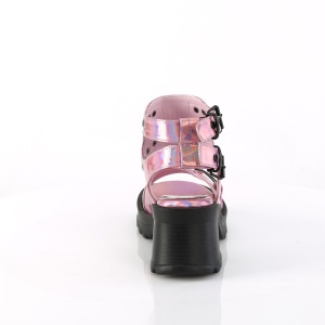 Rosa tacco spesso 7 cm DemoniaCult BRATTY-07 sandali con tacco chunky