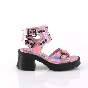 Rosa tacco spesso 7 cm DemoniaCult BRATTY-07 sandali con tacco chunky