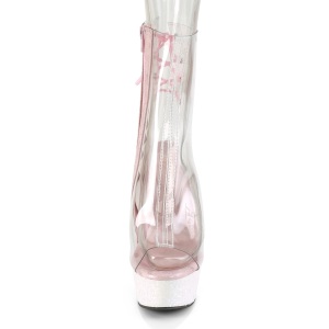 Rose transparent 15 cm DELIGHT-1018C Exotic stripper ankle boots