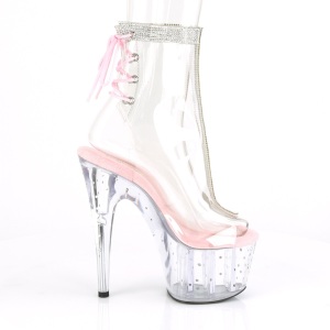 Rose transparent 18 cm STARDUST-1018C-2RS Exotic stripper ankle boots