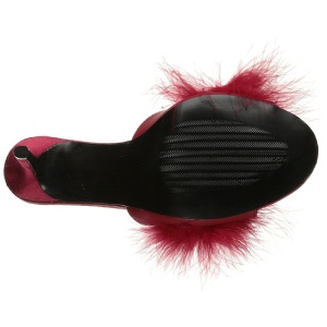 Rosso 10 cm CLASSIQUE-01F ciabatta donna con piume di marabu