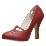Rosso 10 cm SMITTEN-20 Pinup scarpe décolleté con tacchi bassi