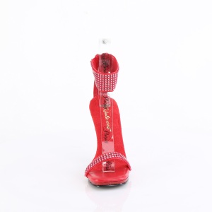 Rosso 11,5 cm CHIC-40 cinturini alla caviglia sandali tacchi a spillo in metallo