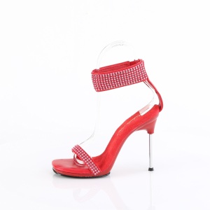 Rosso 11,5 cm CHIC-40 cinturini alla caviglia sandali tacchi a spillo in metallo