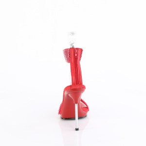 Rosso 11,5 cm CHIC-40 cinturini alla caviglia sandali tacchi a spillo in metallo