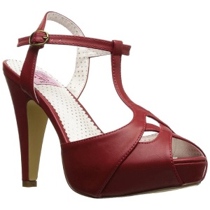 Rosso 11,5 cm retro vintage BETTIE-23 Sandali da Sera con Tacco Alto