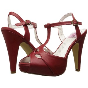 Rosso 11,5 cm retro vintage BETTIE-23 Sandali da Sera con Tacco Alto