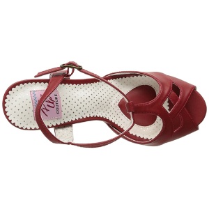 Rosso 11,5 cm retro vintage BETTIE-23 Sandali da Sera con Tacco Alto