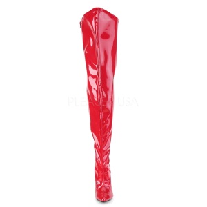 Rosso 13 cm SEDUCE-3000WC stivali sopra il ginocchio elasticizzati con gambale largo