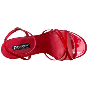 Rosso 15 cm Devious DOMINA-108 sandali tacchi a spillo