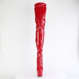 Rosso 18 cm ADORE-4000 Vinile piattaforma stivali overknee crotch alto
