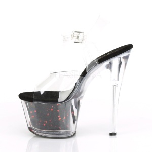 Rosso 18 cm SKY-308WHG scintillare plateau sandali donna con tacco