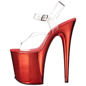 Rosso 20 cm FLAMINGO-808 Cromo Plateau Tacchi Alti