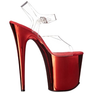 Rosso 20 cm FLAMINGO-808 Cromo Plateau Tacchi Alti