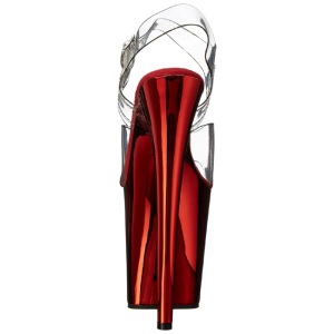 Rosso 20 cm FLAMINGO-808 Cromo Plateau Tacchi Alti