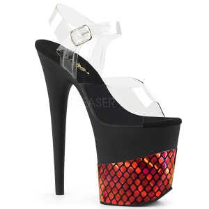 Rosso 20 cm FLAMINGO-808HFN Ologramma plateau sandali donna con tacco