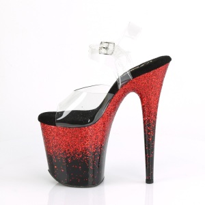 Rosso 20 cm FLAMINGO-808SS scintillare plateau sandali donna con tacco