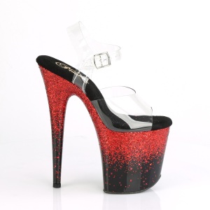 Rosso 20 cm FLAMINGO-808SS scintillare plateau sandali donna con tacco