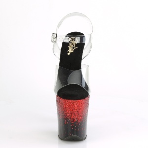 Rosso 20 cm FLAMINGO-808SS scintillare plateau sandali donna con tacco