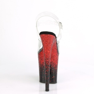 Rosso 20 cm FLAMINGO-808SS scintillare plateau sandali donna con tacco