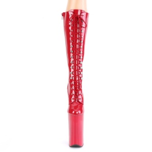 Rosso 25 cm BEYOND-2020 stivali donna con lacci e plateau alto