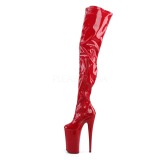 Rosso 25 cm BEYOND-4000 plateau suola stivali alti lunghi