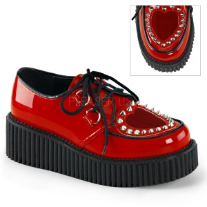 Rosso 5 cm CREEPER-108 scarpe creepers donna con suola spessa