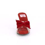 Rosso 7,5 cm BELLE-301BOW Pinup scarpe ciabattine con farfallino