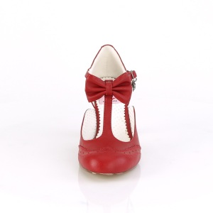 Rosso 7,5 cm retro vintage FLAPPER-11 Pinup scarpe dcollet con tacchi bassi