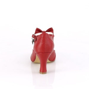Rosso 7,5 cm retro vintage FLAPPER-11 Pinup scarpe dcollet con tacchi bassi