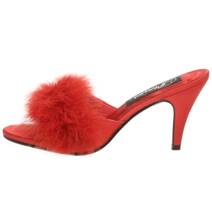 Rosso 8 cm AMOUR-03 piume di marabu Mules Scarpe