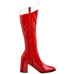 Rosso Bianco 7,5 cm GOGO-305 Stivali Altissimi Donna