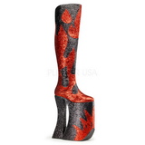 Rosso Brillare 28 cm SPLASHY-3020 Overknee Stivali da Drag Queen