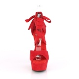 Rosso Ecopelle 15 cm DELIGHT-679 Sandali piattaforma con lacci alla caviglia