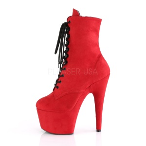 Rosso Ecopelle 18 cm ADORE-1020FS stivaletti con stringati