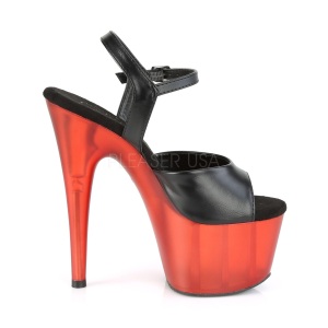Rosso Ecopelle 18 cm ADORE-709T sandali pleaser con plateau