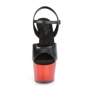 Rosso Ecopelle 18 cm ADORE-709T sandali pleaser con plateau