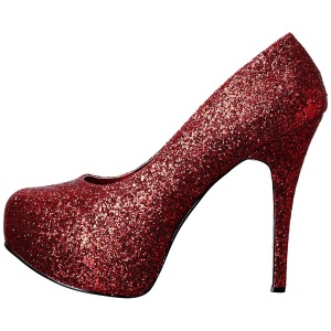 Rosso Glitter 14,5 cm Burlesque TEEZE-06GW scarpe dcollet per piedi larghi da uomo