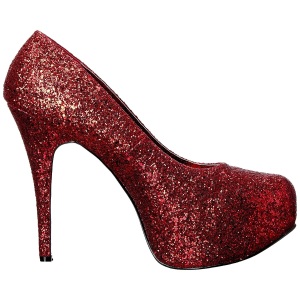 Rosso Glitter 14,5 cm Burlesque TEEZE-06GW scarpe dcollet per piedi larghi da uomo