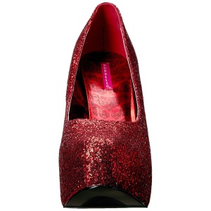 Rosso Glitter 14,5 cm Burlesque TEEZE-06GW scarpe dcollet per piedi larghi da uomo