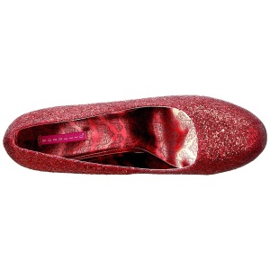 Rosso Glitter 14,5 cm Burlesque TEEZE-06GW scarpe dcollet per piedi larghi da uomo