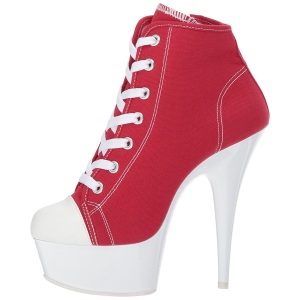Rosso Neon 15 cm DELIGHT-600SK-02 Scarpe da ginnastica con tacco in tela