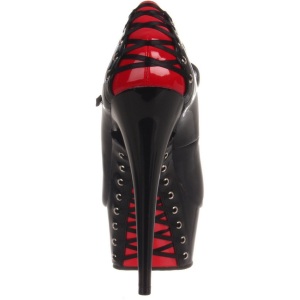 Rosso Nero 15,5 cm DELIGHT-687FH Mary Jane Scarpe Dcollet