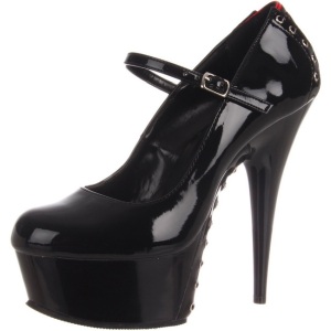 Rosso Nero 15,5 cm DELIGHT-687FH Mary Jane Scarpe Dcollet