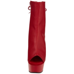 Rosso Opaco 15 cm DELIGHT-1018 Plateau Stivaletti Donna