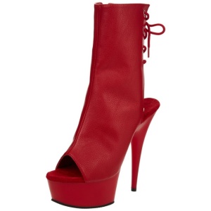 Rosso Opaco 15 cm DELIGHT-1018 Plateau Stivaletti Donna