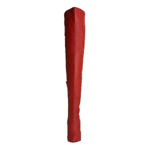 Rosso Pelle 13 cm LEGEND-8899 stivali overknee tacco alto