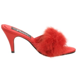 Rosso Piume 8 cm AMOUR-03 Scarpe Zoccoli da Uomo