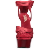 Rosso Raso 15 cm DELIGHT-668 Sandali da Sera con Tacco Alto